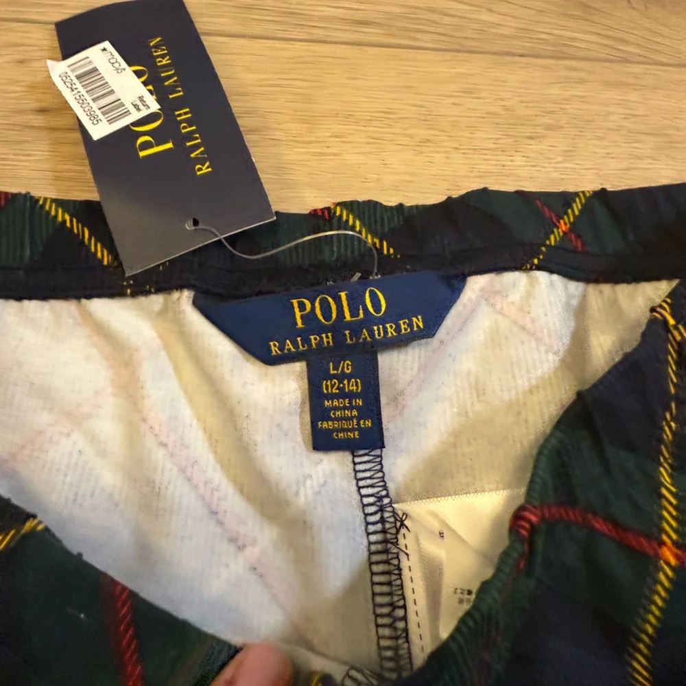 NWT Ralph‎ Lauren Youth Plaid leggings Large
